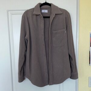 TNA Taupe Fleece Button-Up Shirt